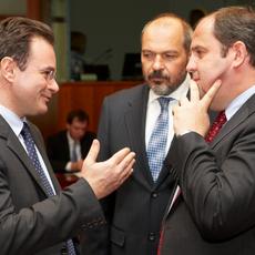 Finanzminister Pröll bei Sondertreffen der EU-Finanzminister zu Griechenland-Krise090510