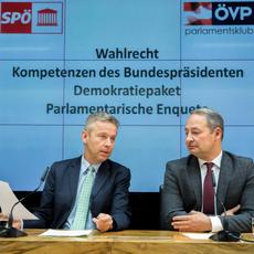 Klubobleute Schieder und Lopatka präsentieren Wahlrechtreformvorschläge 150217